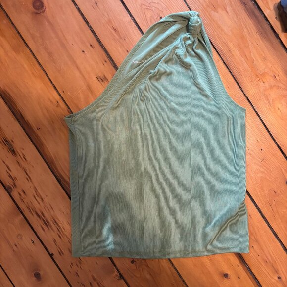 Abercrombie & Fitch one shoulder green top - Picture 2 of 4